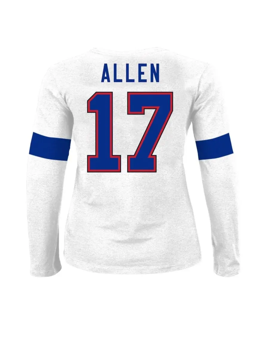 Футболка с длинным рукавом Josh Allen Ash Buffalo Bills Plus Size Fanatics — изображение 2 из 3, пепельный