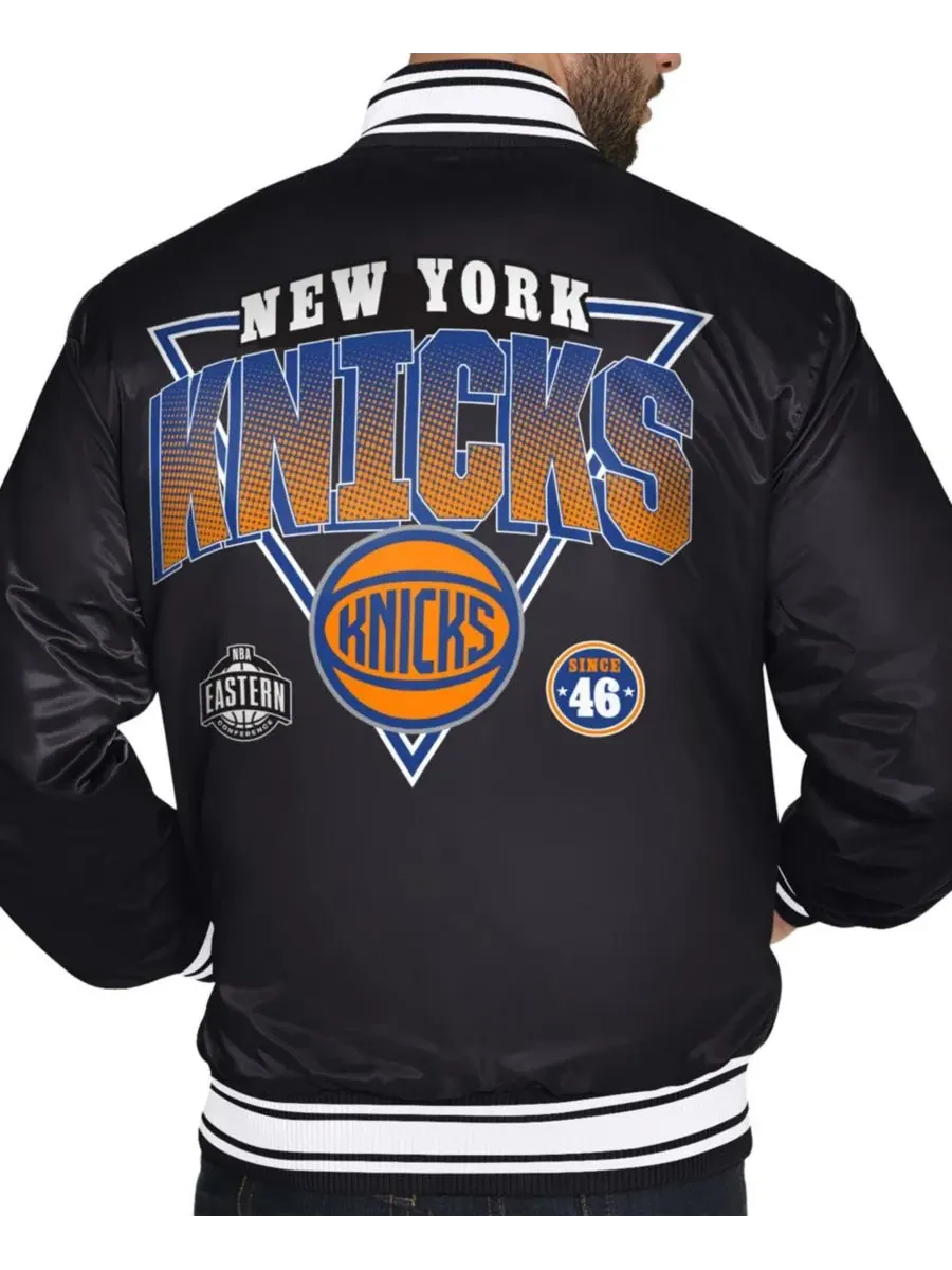 Ветровка-бомбер с принтом New York Knicks Starter — изображение 3 из 3, черный