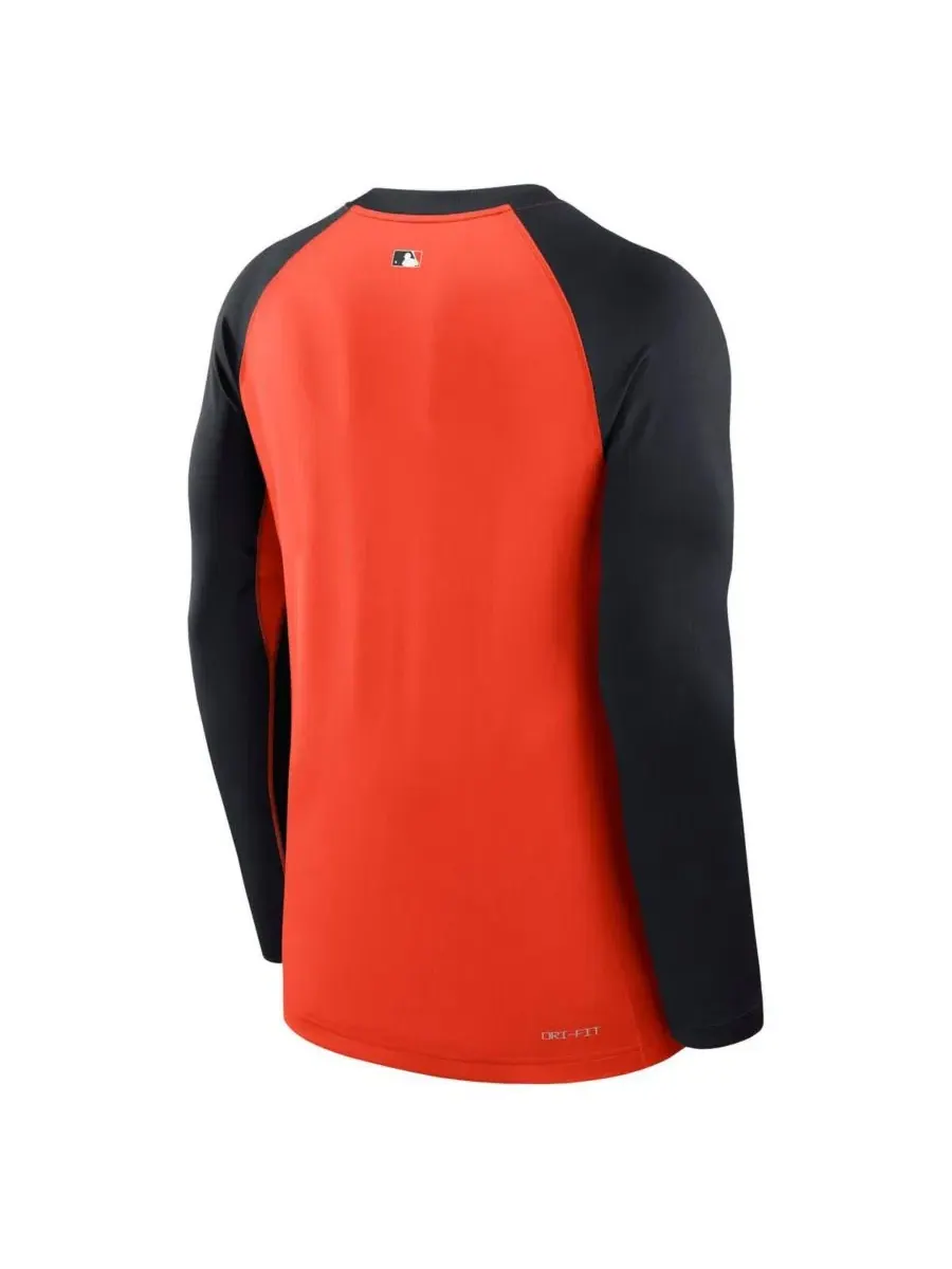 Футболка с длинным рукавом с принтом Authentic Collection Game Time Raglan Nike — изображение 2 из 3, оранжевый темно-синий