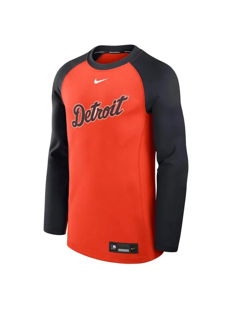 Футболка с длинным рукавом с принтом Authentic Collection Game Time Raglan Nike — изображение 3 из 3, оранжевый темно-синий
