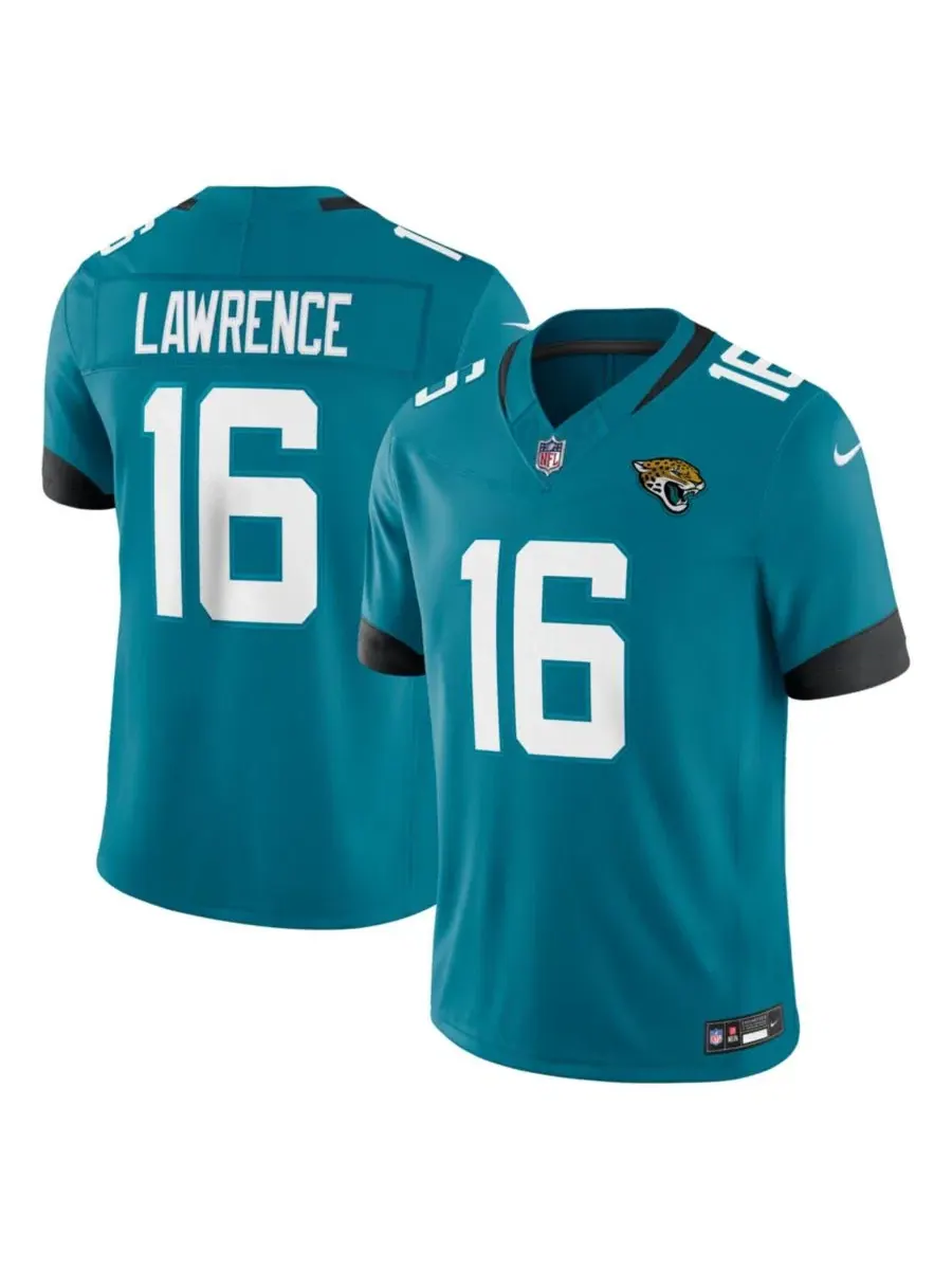 Мужская футболка с длинным рукавом Nike Trevor Lawrence Teal Jacksonville Jaguars Vapor F.U.S.E