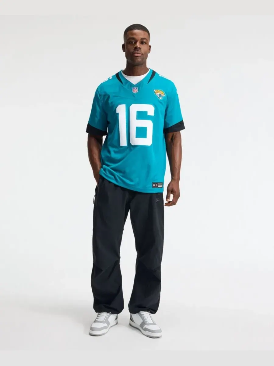 Мужская футболка с длинным рукавом Nike Trevor Lawrence Teal Jacksonville Jaguars Vapor F.U.S.E — изображение 3 из 5