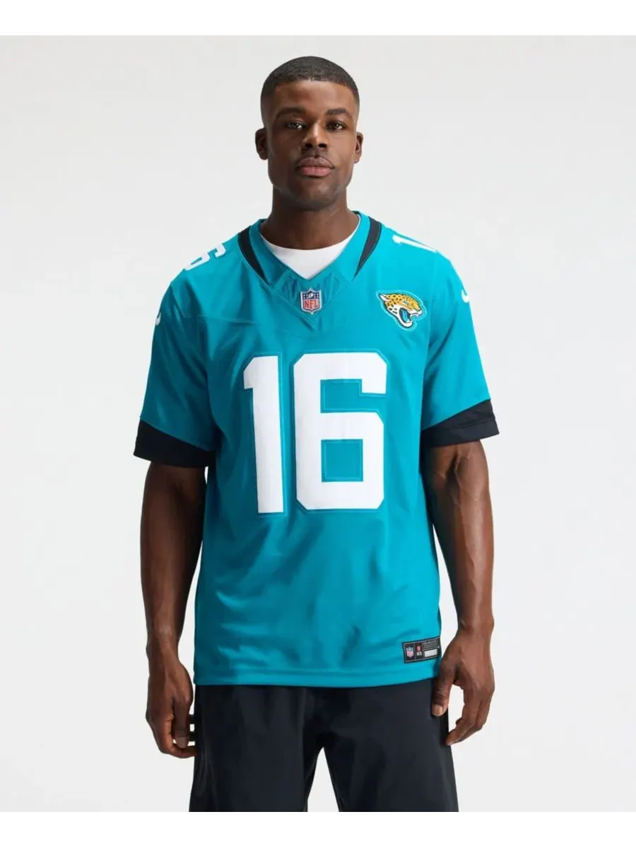 Мужская футболка с длинным рукавом Nike Trevor Lawrence Teal Jacksonville Jaguars Vapor F.U.S.E — изображение 5 из 5