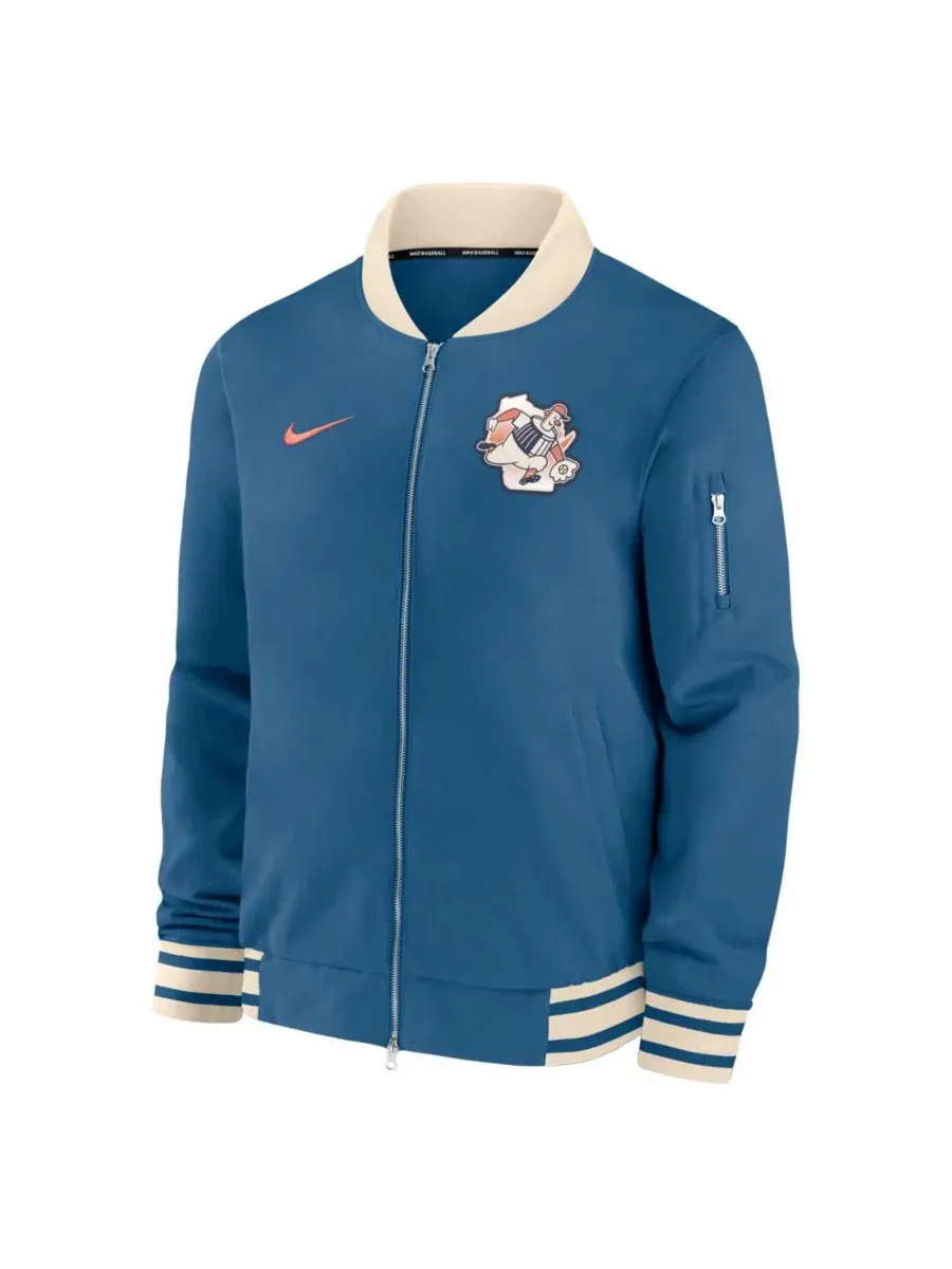 Куртка-бомбер мужская свободного кроя Nike Milwaukee Brewers 2026 City Connect Authentic Collection — изображение 2 из 3