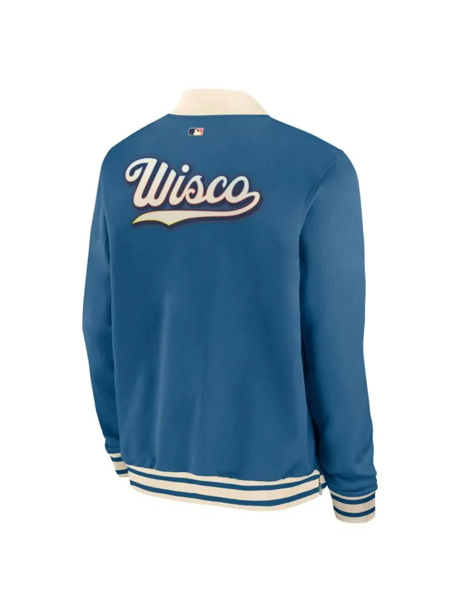 Куртка-бомбер мужская свободного кроя Nike Milwaukee Brewers 2026 City Connect Authentic Collection — изображение 3 из 3