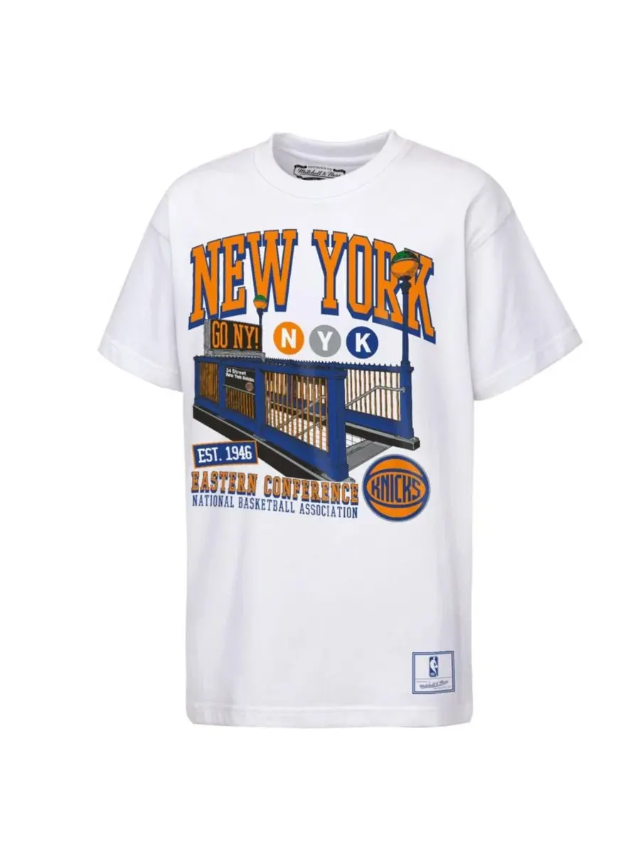 Футболка с принтом New York Knicks Take The Subway Mitchell & Ness
