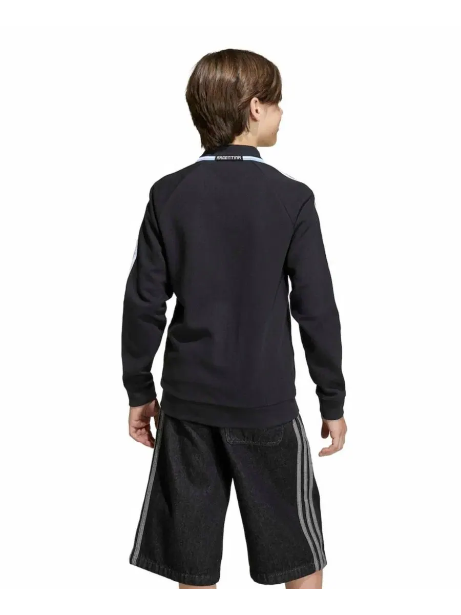 Детская куртка-антема с флисовым воротником, с длинным рукавом adidas — изображение 2 из 5, черный