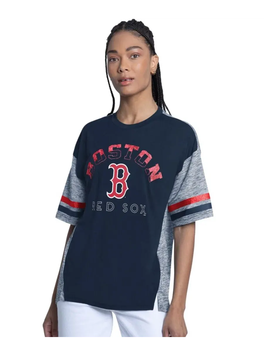 Женская футболка оверсайз с принтом Boston Red Sox G-III 4Her by Carl Banks