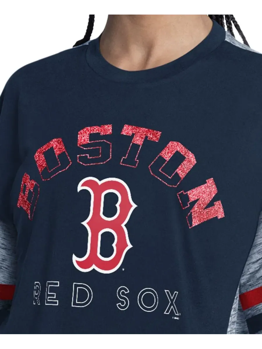 Женская футболка оверсайз с принтом Boston Red Sox G-III 4Her by Carl Banks — изображение 3 из 3, темно-синий