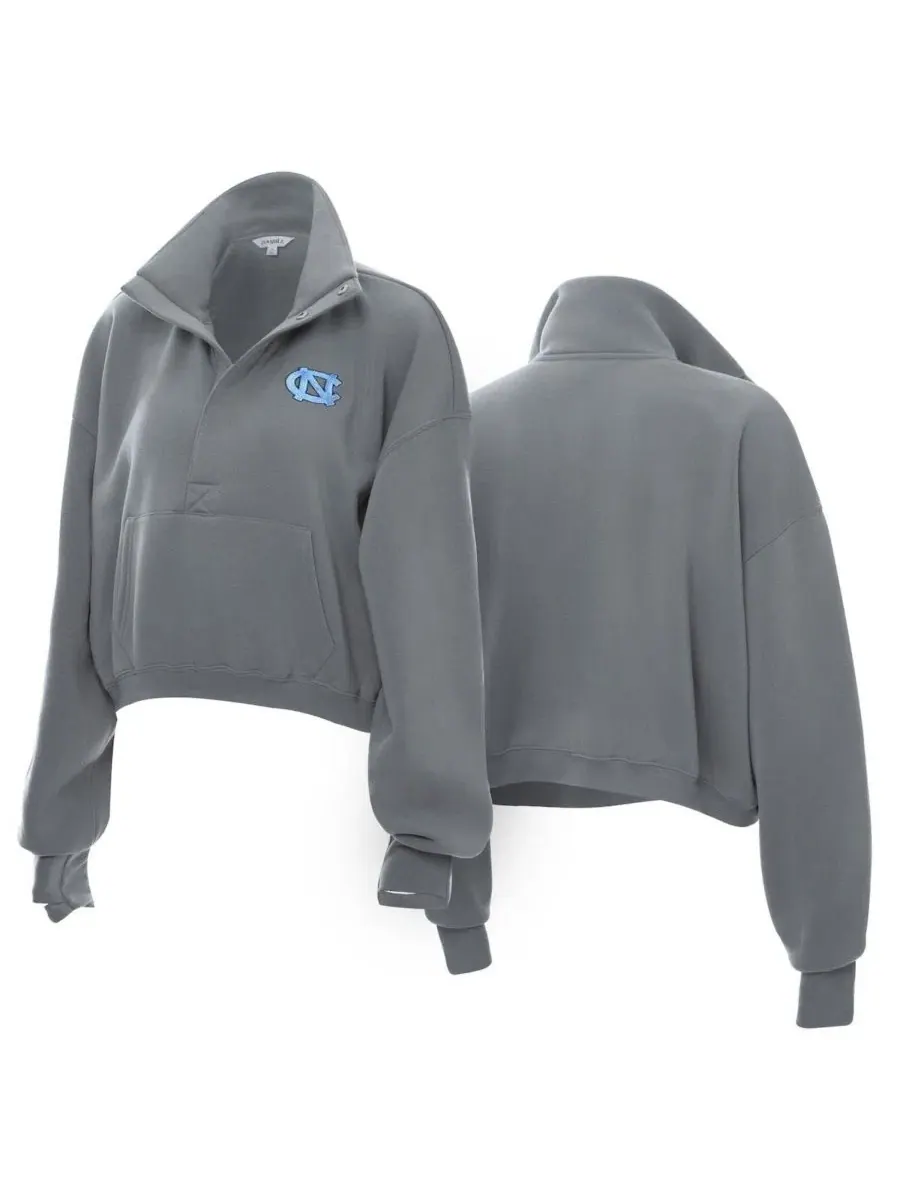 Свитшот женский укороченный с полузастежкой North Carolina Tar Heels ZooZatz