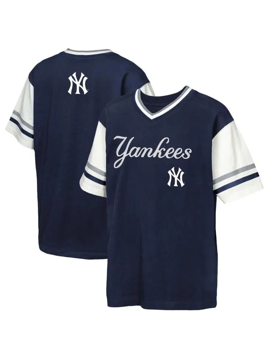 Футболка-алонгслив с рингер-дизайном New York Yankees Big League Base Runner Outerstuff