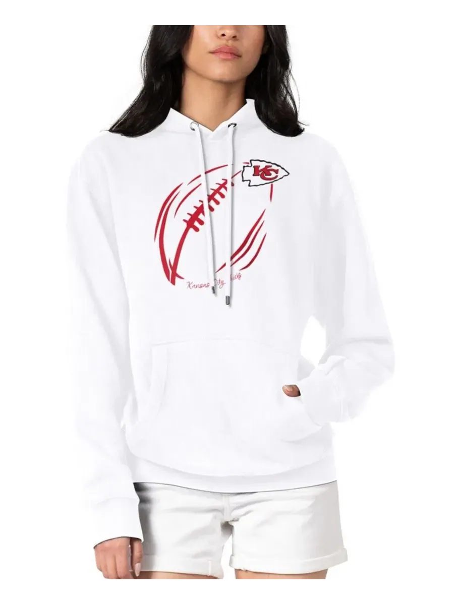 Женский худи с длинным рукавом, с принтом, Football Logo Fleece Tri-Blend Pullover Hoodie G-III