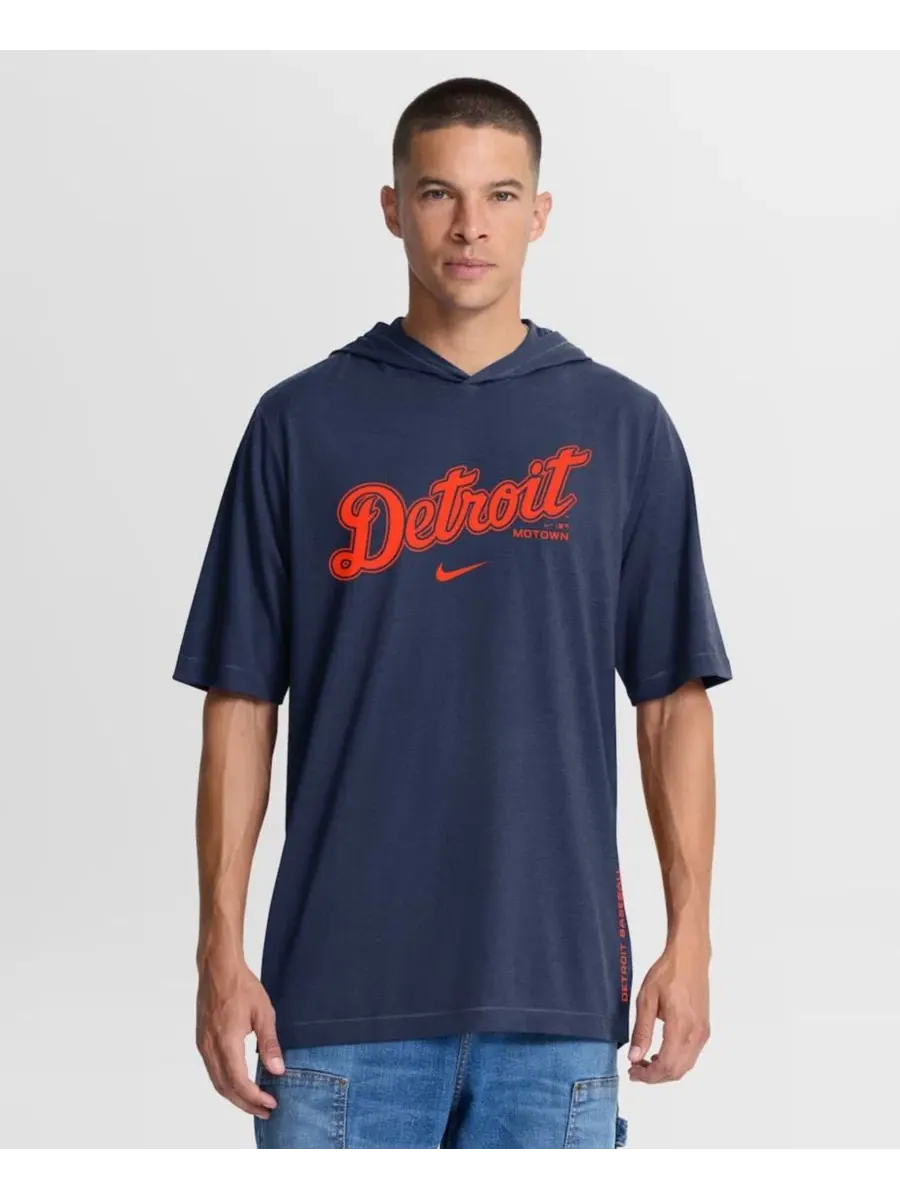 Худи-футболка Nike Detroit Tigers Arched Wordmark Tri-Blend