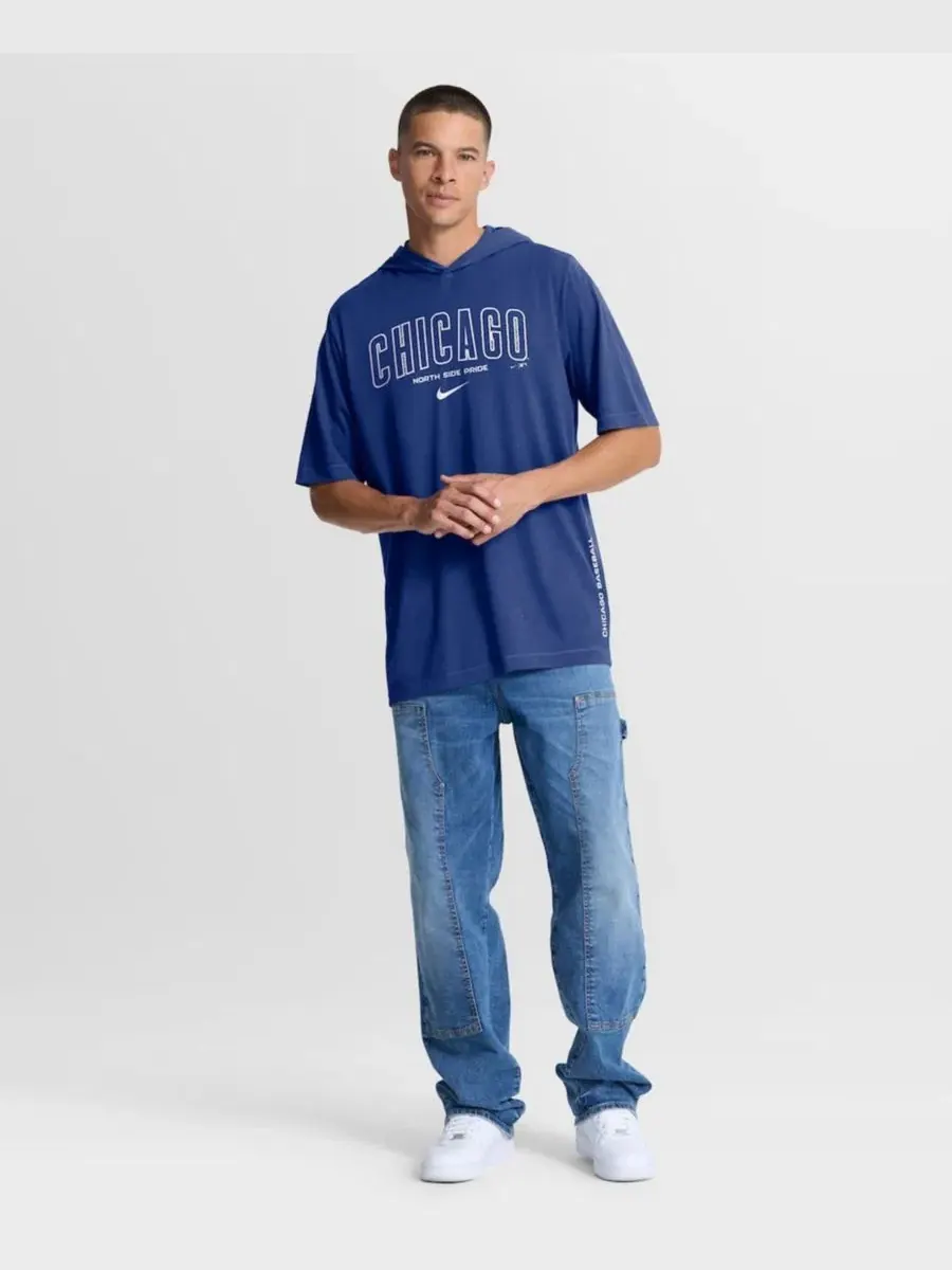 Худи-футболка с капюшоном Arched Wordmark Nike — изображение 3 из 5, королевский