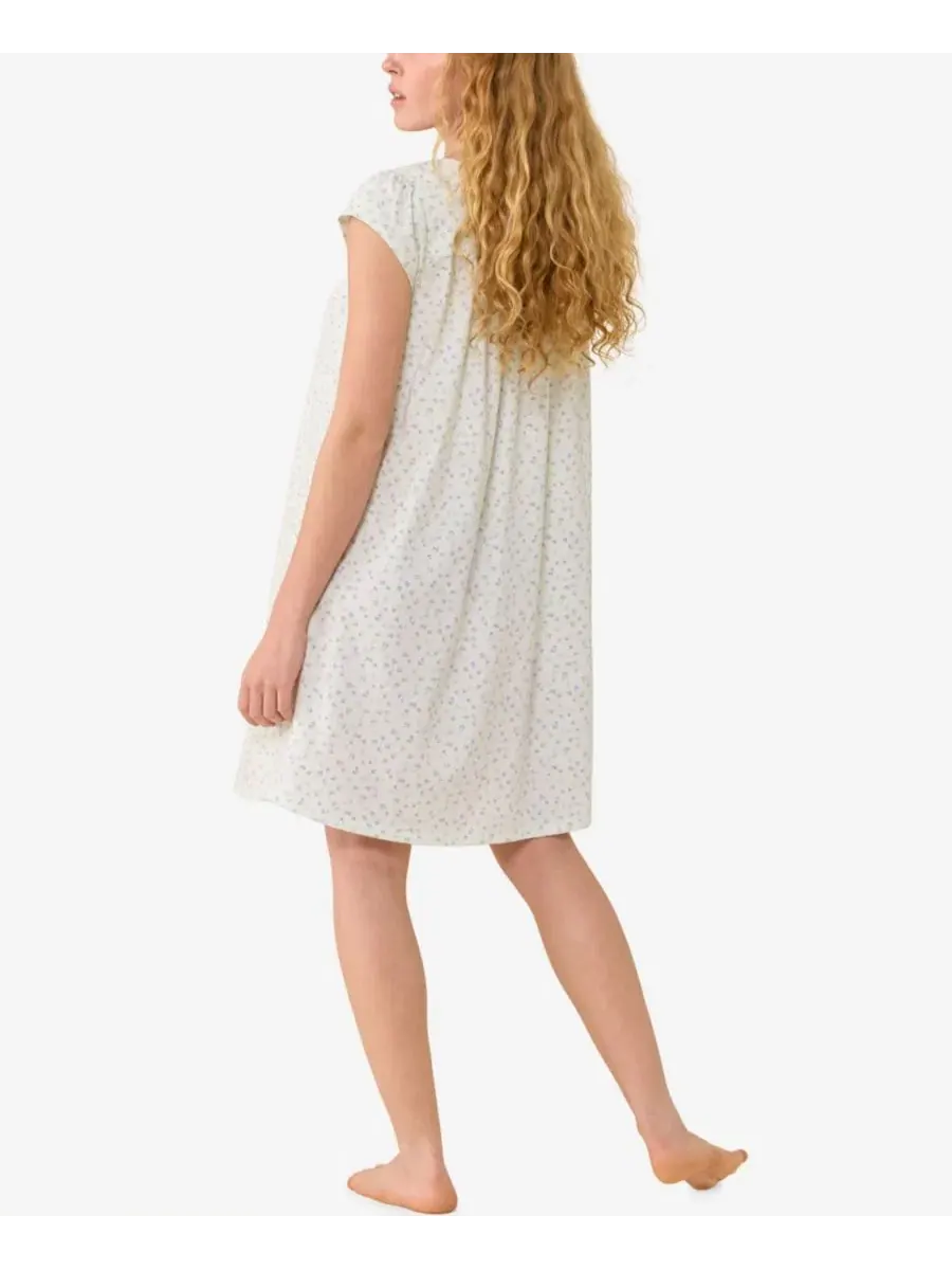 Ночная рубашка с коротким рукавом, с цветочным кружевом, модель Cap-Sleeve Jersey Knit Short Eileen — изображение 4 из 4