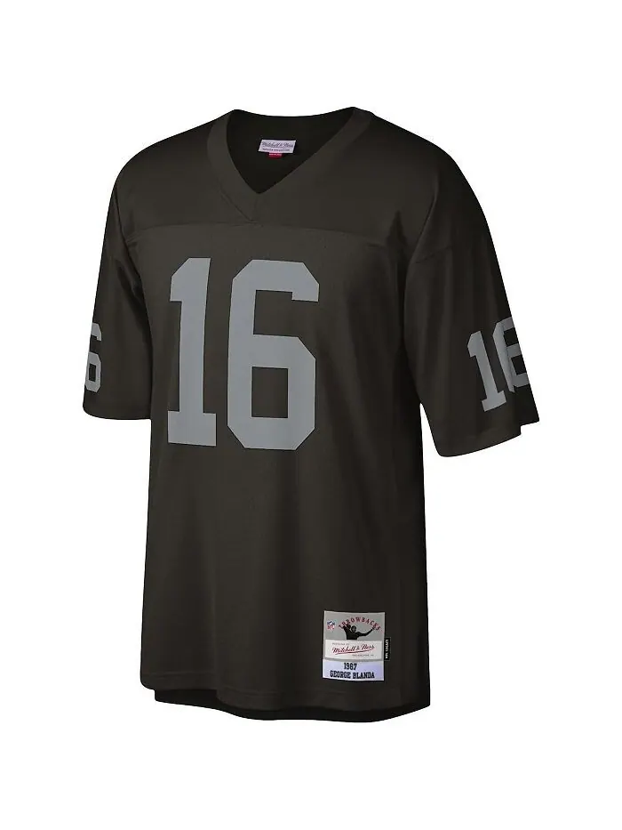 Мужская черная майка Джорджа Бланды Las Vegas Raiders 1967 Legacy Replica Mitchell & Ness — изображение 3 из 4, черный