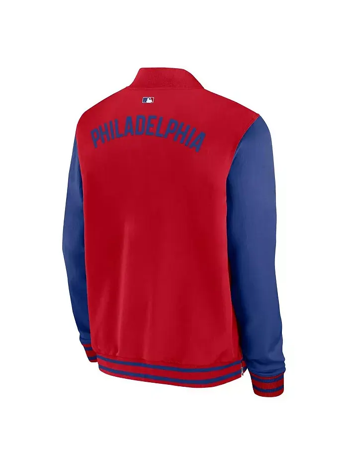 Мужская красно-синяя бомбер Philadelphia Phillies Authentic Collection с молнией Nike — изображение 2 из 3