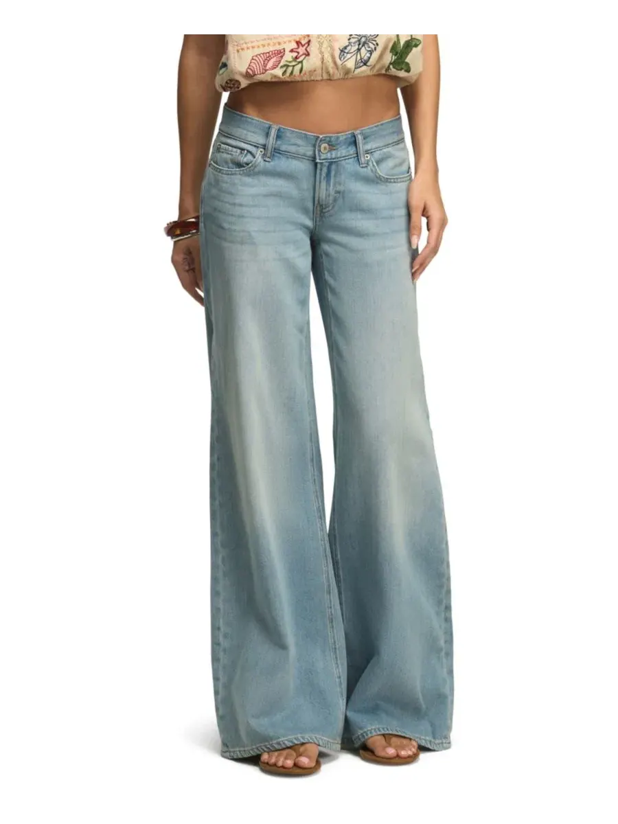 Джинсы с заниженной талией и широкими штанинами, модель Liquid Luxe Low-Rise Ultra Wide-Leg Lucky