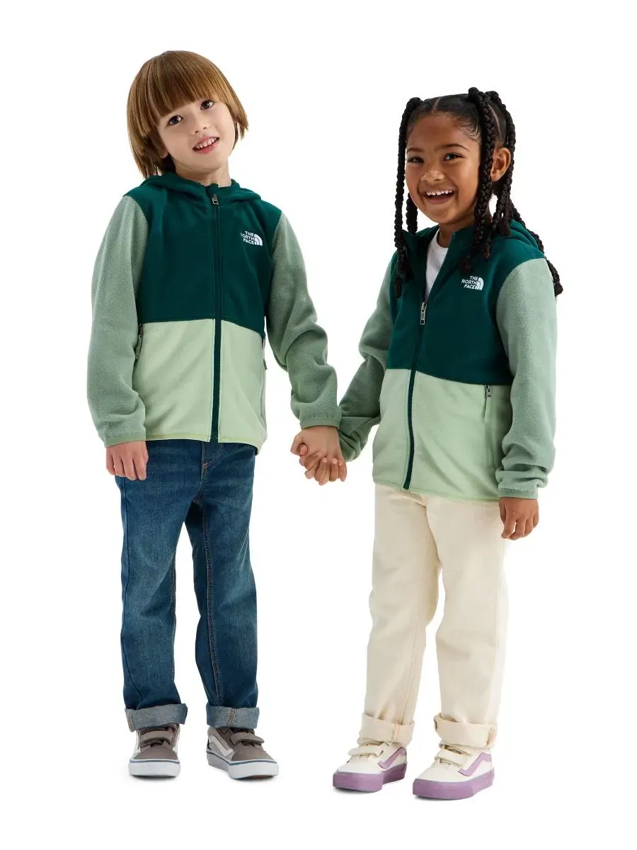 Детская куртка-худи с полной застежкой-молнией Glacier The North Face, Pacific Teal Calcified Lime — изображение 2 из 3