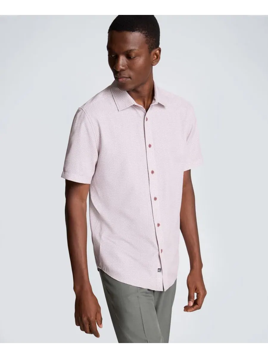 Классическая рубашка с коротким рукавом Kenneth Cole, Oxford Texture Grape — изображение 3 из 6