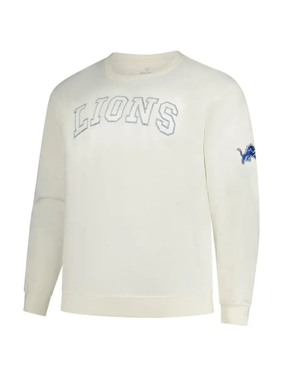 Profile Мужская кремовая флисовая толстовка Detroit Lions большого размера — изображение 3 из 3, бежевый