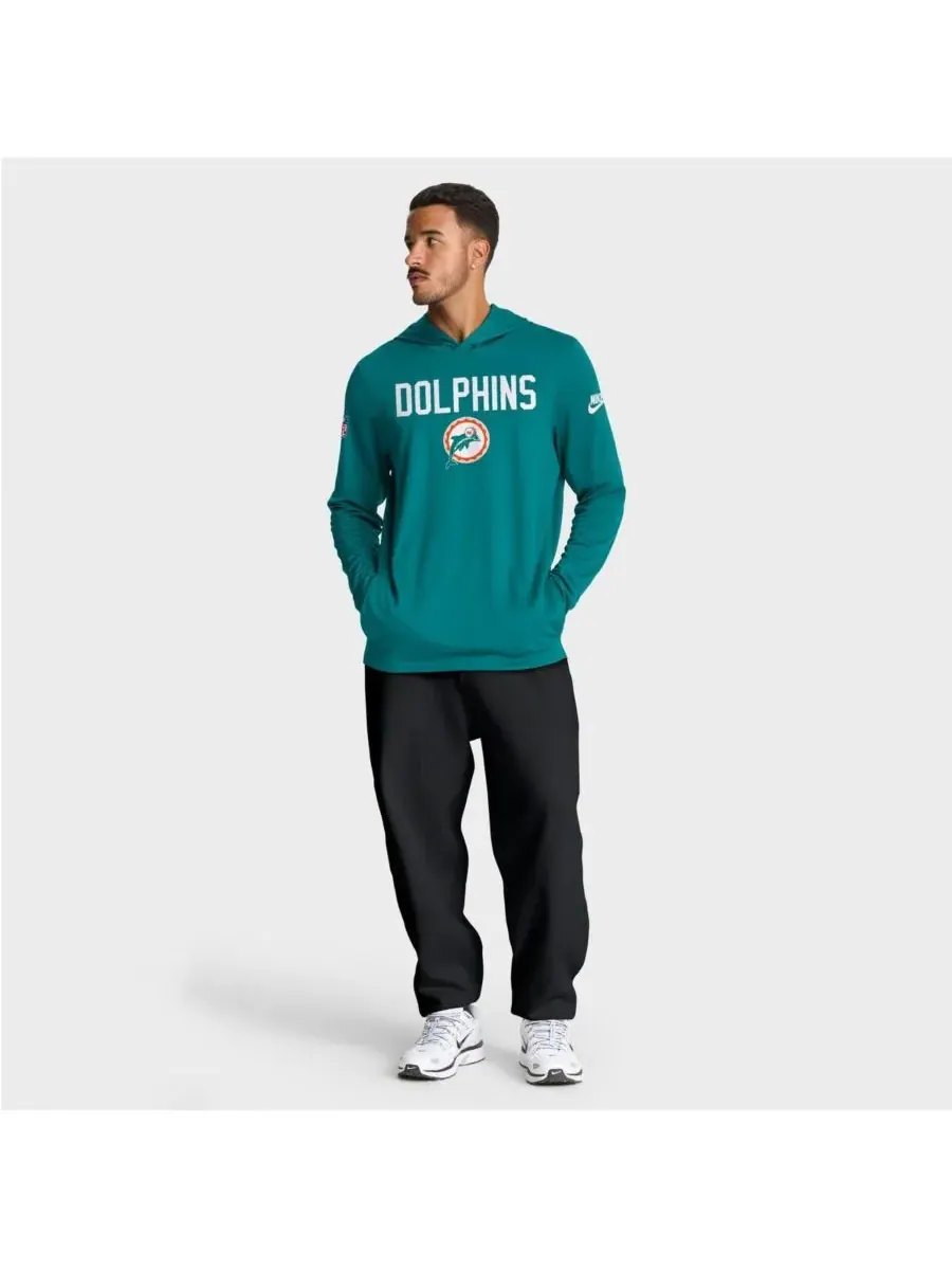 Мужская футболка с длинным рукавом Aqua Miami Dolphins Big Tall Alt Pack Dri-FIT Nike — изображение 3 из 5, голубой
