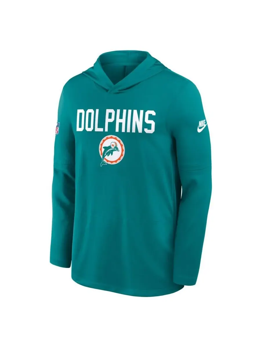 Мужская футболка с длинным рукавом Aqua Miami Dolphins Big Tall Alt Pack Dri-FIT Nike — изображение 4 из 5, голубой