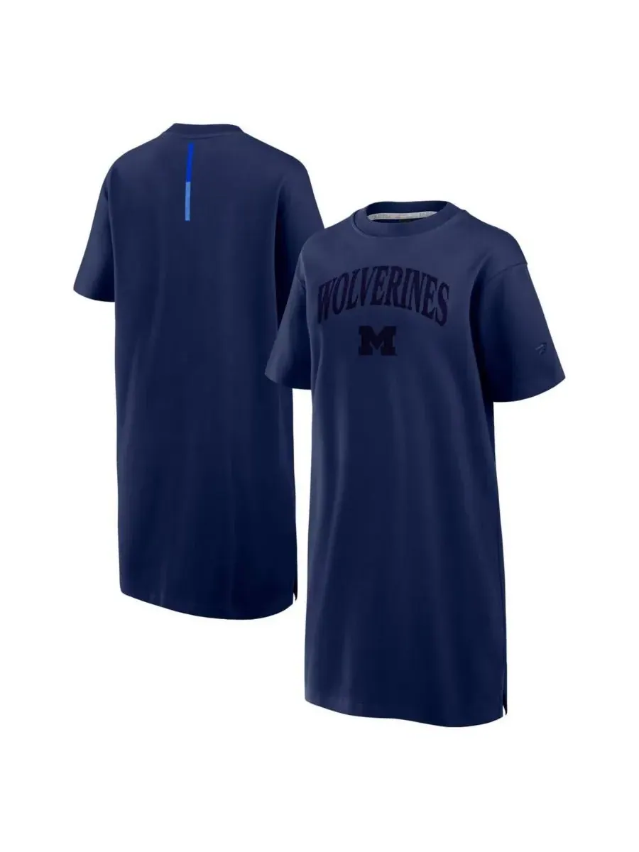 Fanatics Женское темно-синее платье-футболка Michigan Wolverines Elements Go Tri-Blend