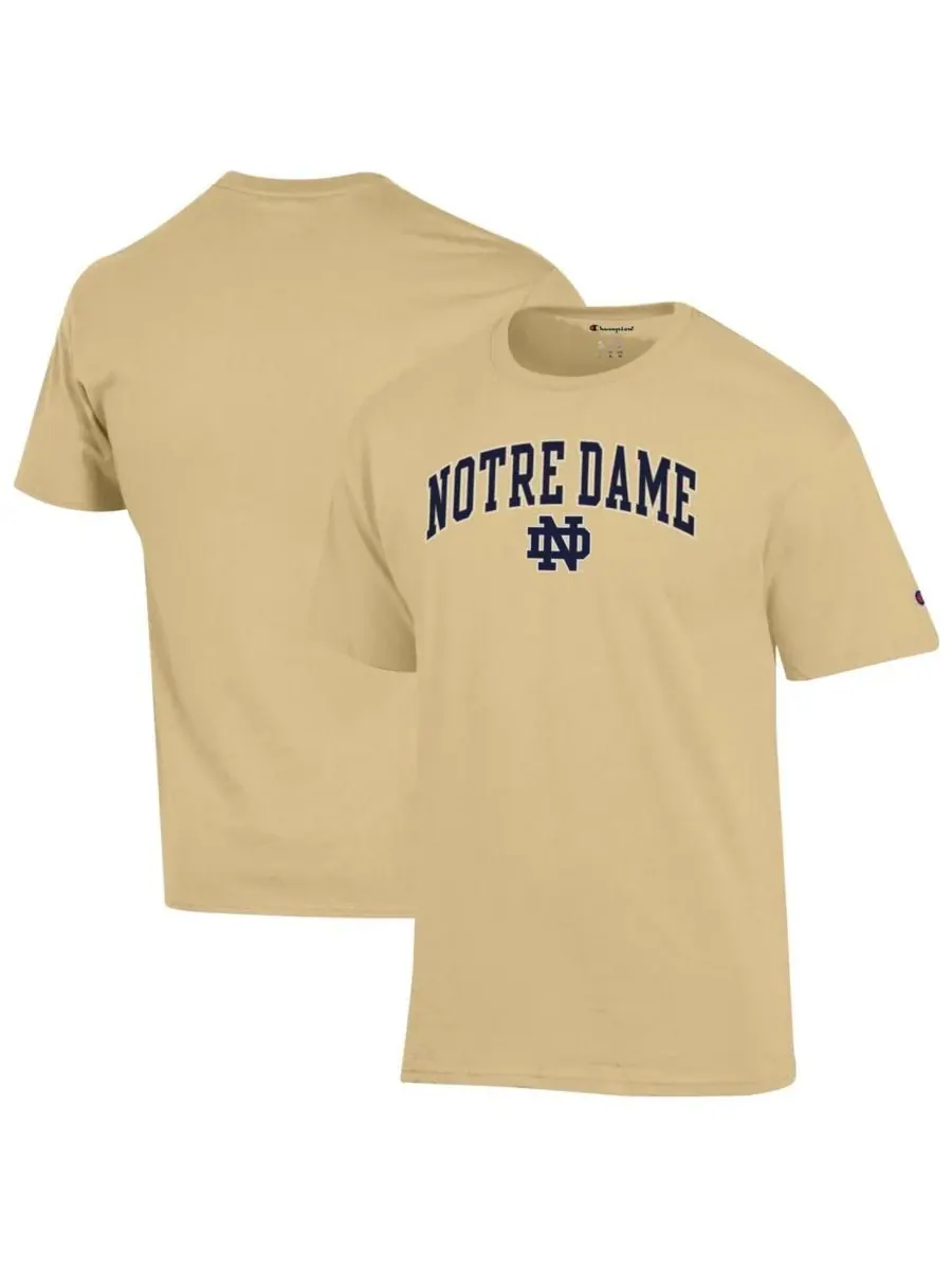 Мужская золотая футболка Notre Dame Fighting Irish с логотипом в виде арки Champion
