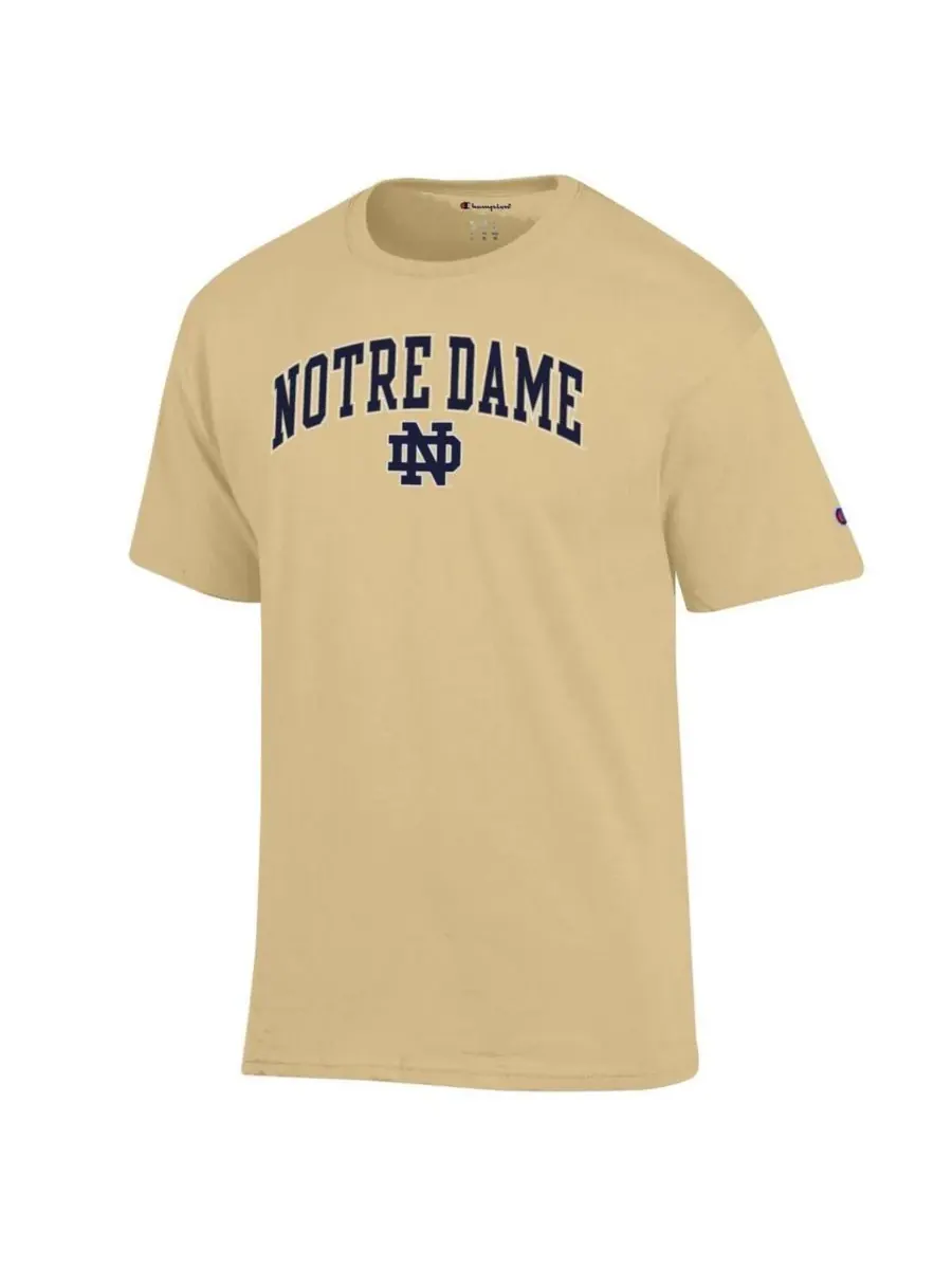 Мужская золотая футболка Notre Dame Fighting Irish с логотипом в виде арки Champion — изображение 2 из 3, золото