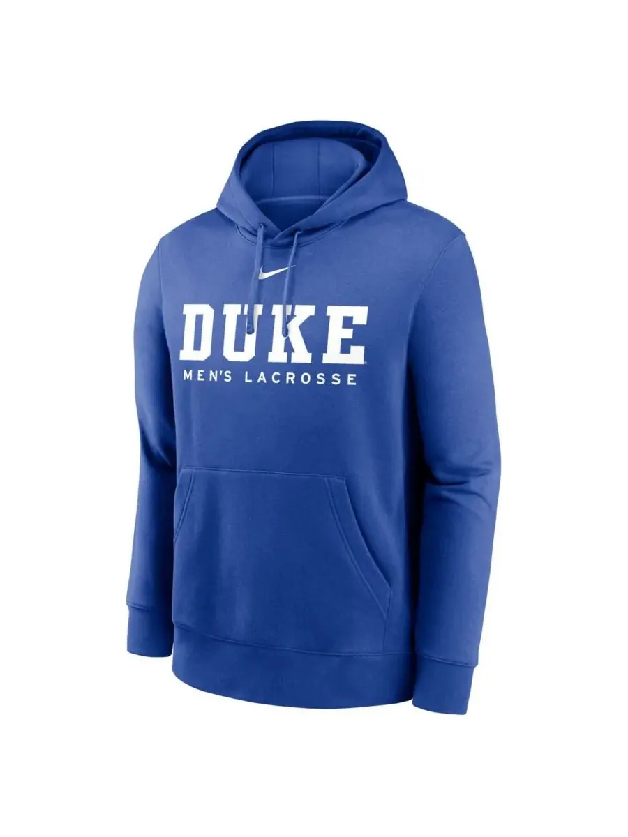 Nike Мужская толстовка с капюшоном из флиса Royal Duke Blue Devils для лакросса — изображение 3 из 3, королевский