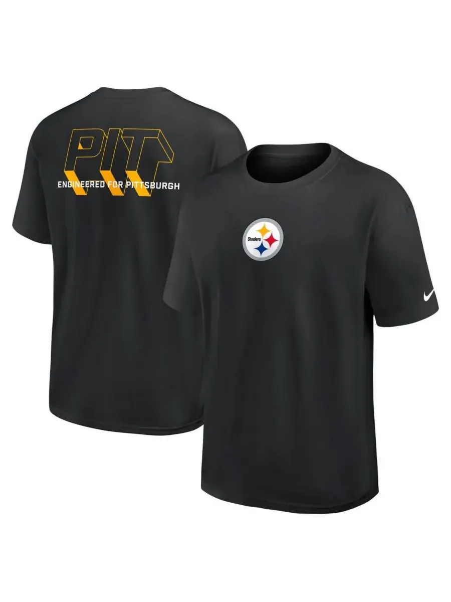 Nike Мужская черная футболка Mini Max90 "Pittsburgh Steelers Dominate the Game"
