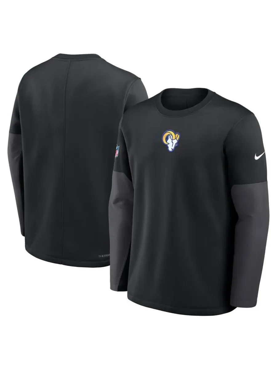 Nike Мужская черная футболка с длинными рукавами Los Angeles Rams Sideline Scripted to Win — изображение 4 из 5, черный