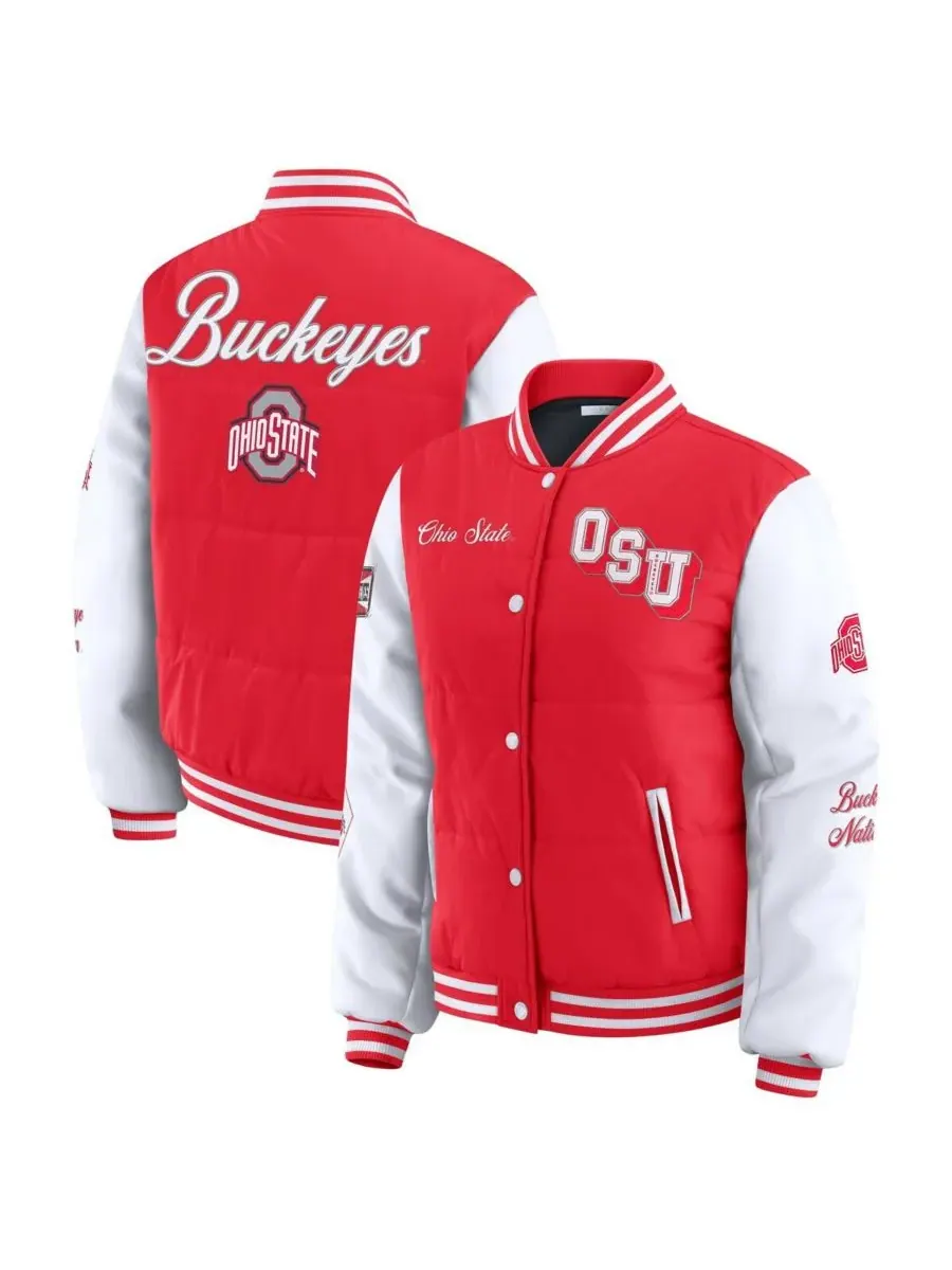 Женская алая пуховая куртка с символикой команды Ohio State Buckeyes WEAR by Erin Andrews