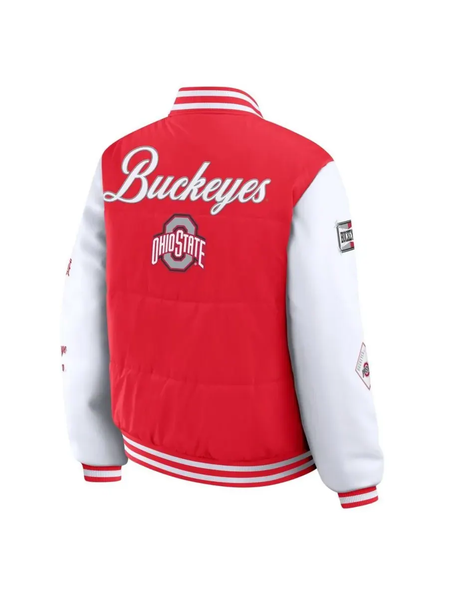 Женская алая пуховая куртка с символикой команды Ohio State Buckeyes WEAR by Erin Andrews — изображение 2 из 3, алый