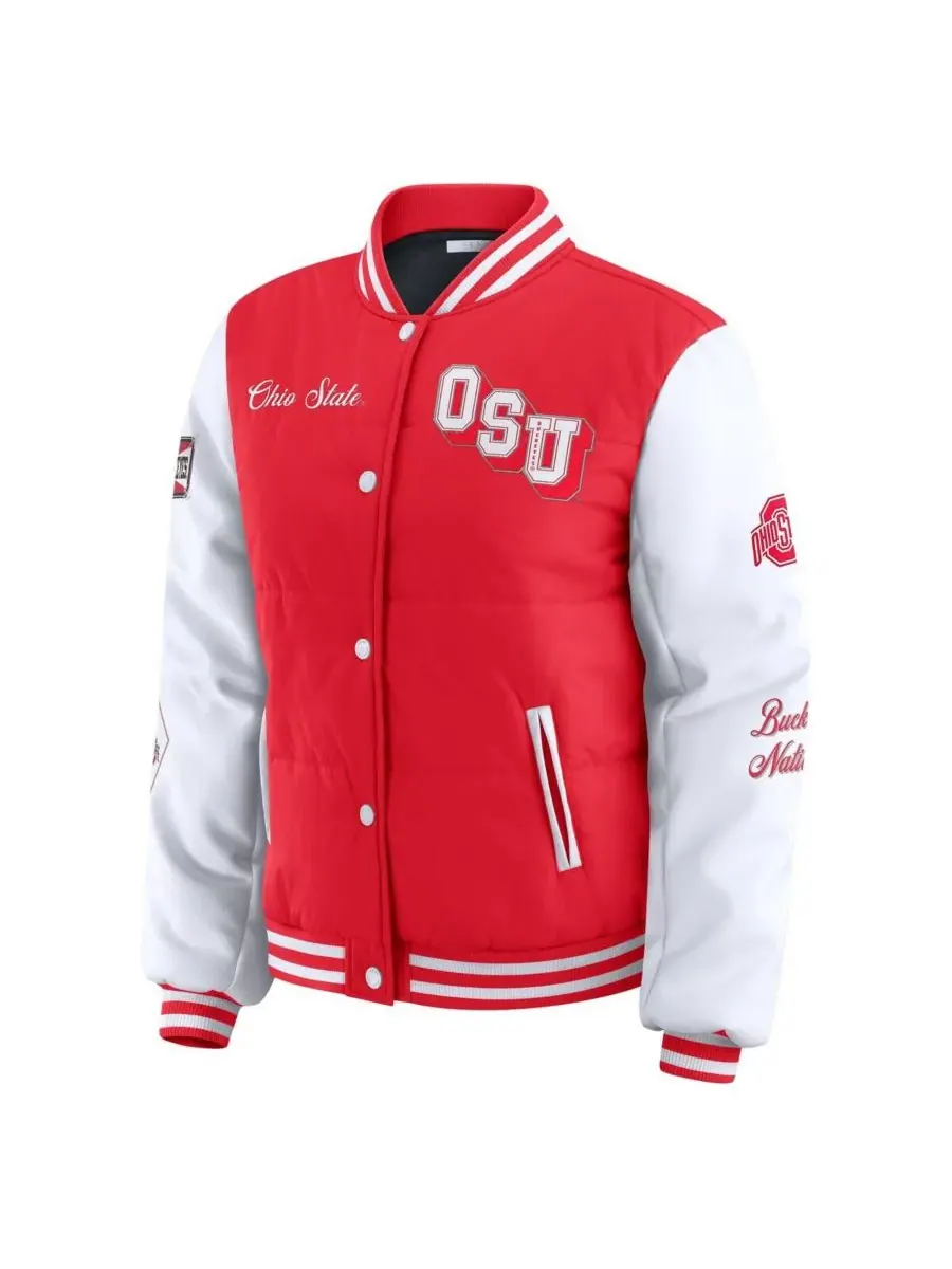 Женская алая пуховая куртка с символикой команды Ohio State Buckeyes WEAR by Erin Andrews — изображение 3 из 3, алый