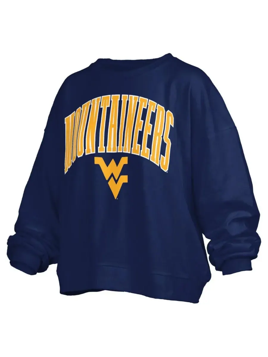 Pressbox Женская темно-синяя толстовка-пуловер West Virginia Mountaineers Janise Arch Over Logo — изображение 3 из 3