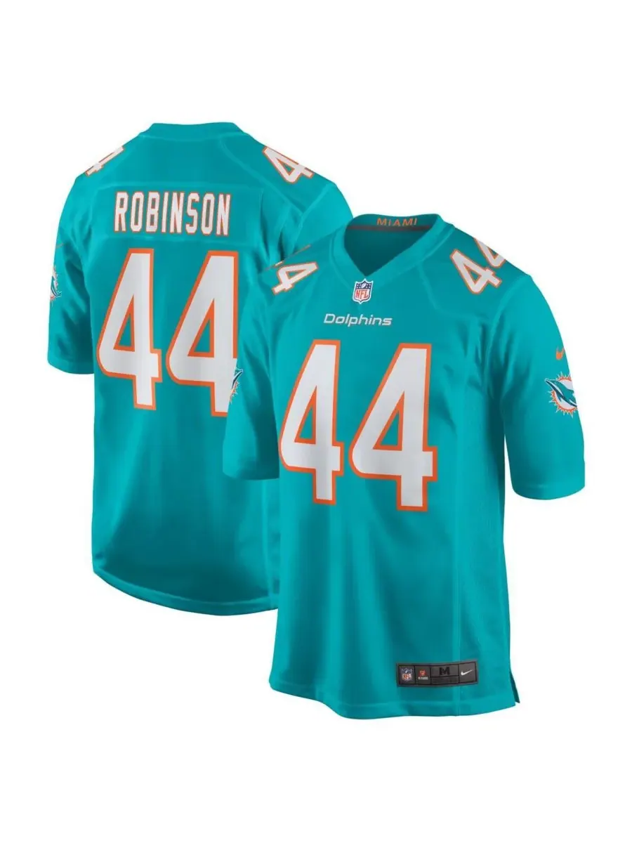 Мужская игровая футболка Chop Robinson Aqua Miami Dolphins Nike