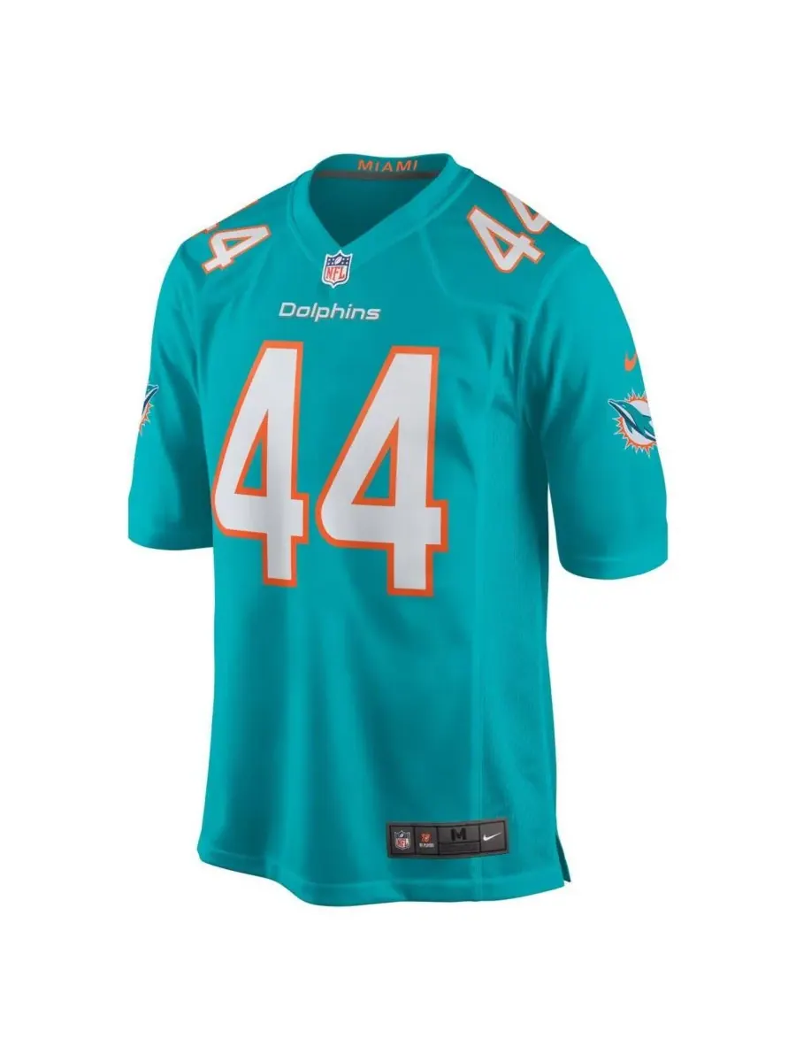 Мужская игровая футболка Chop Robinson Aqua Miami Dolphins Nike — изображение 2 из 5, голубой