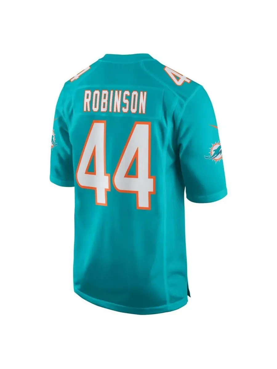 Мужская игровая футболка Chop Robinson Aqua Miami Dolphins Nike — изображение 3 из 5, голубой