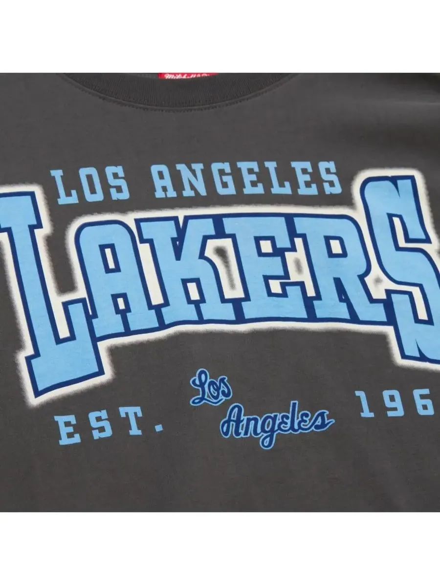 Mitchell & Ness Женская футболка оверсайз в стиле «бойфренд» с символикой Los Angeles Lakers — изображение 5 из 5
