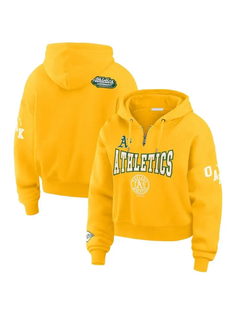 WEAR by Erin Andrews Женская толстовка с капюшоном на молнии золотистого цвета с нашивкой Oakland