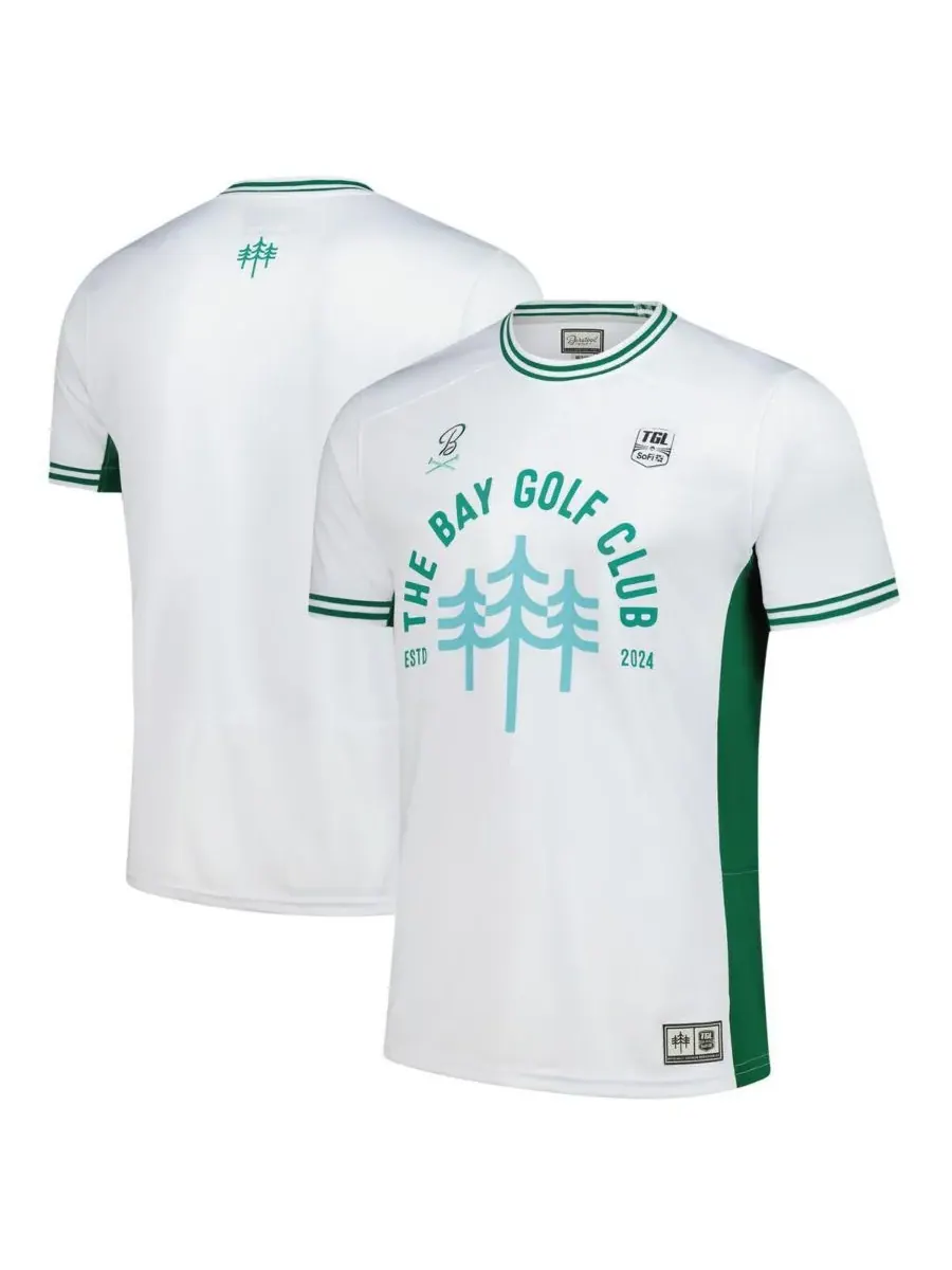 Barstool Golf Мужская бело-зеленая футболка команды гольф-клуба The Bay TGL