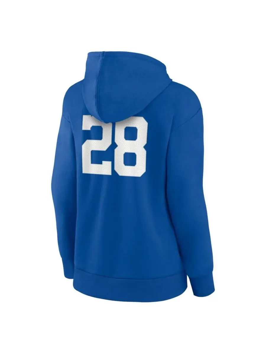 Женская толстовка с V-образным вырезом Jonathan Taylor Royal Indianapolis Colts с изображением — изображение 2 из 3
