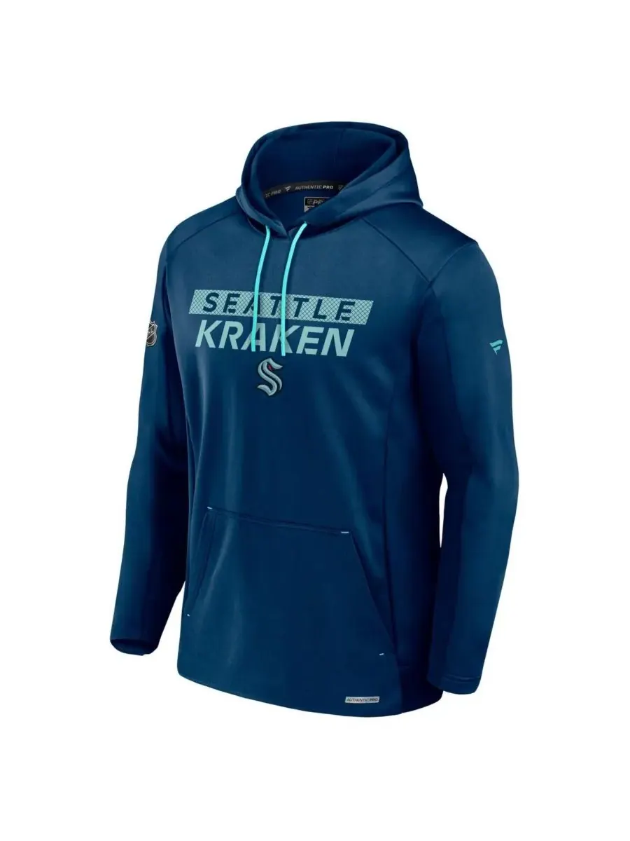 Fanatics Мужская флисовая толстовка Deep Sea Blue Seattle Kraken Authentic Pro Rink — изображение 2 из 3, темно-синий