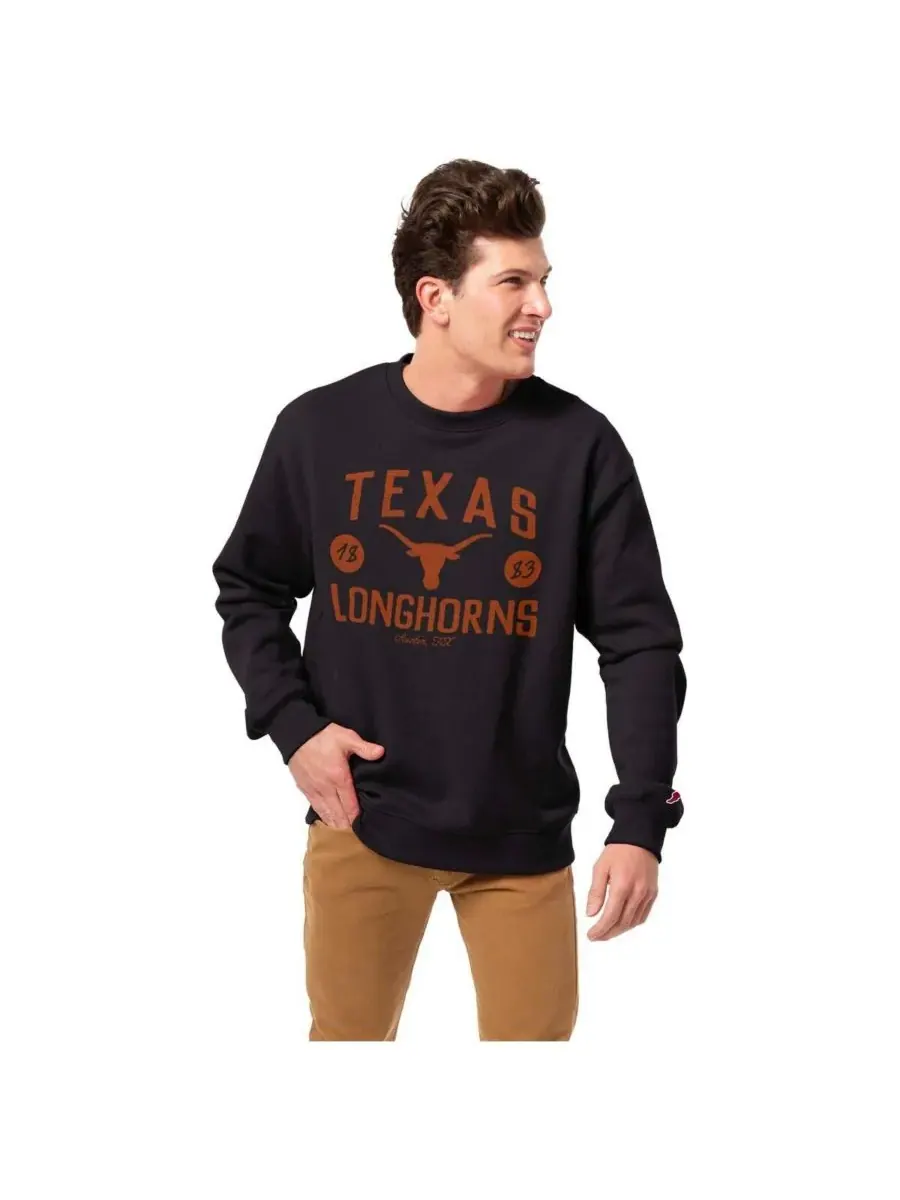 League Collegiate Wear Мужская черная толстовка-пуловер Texas Longhorns Bendy Arch Essential