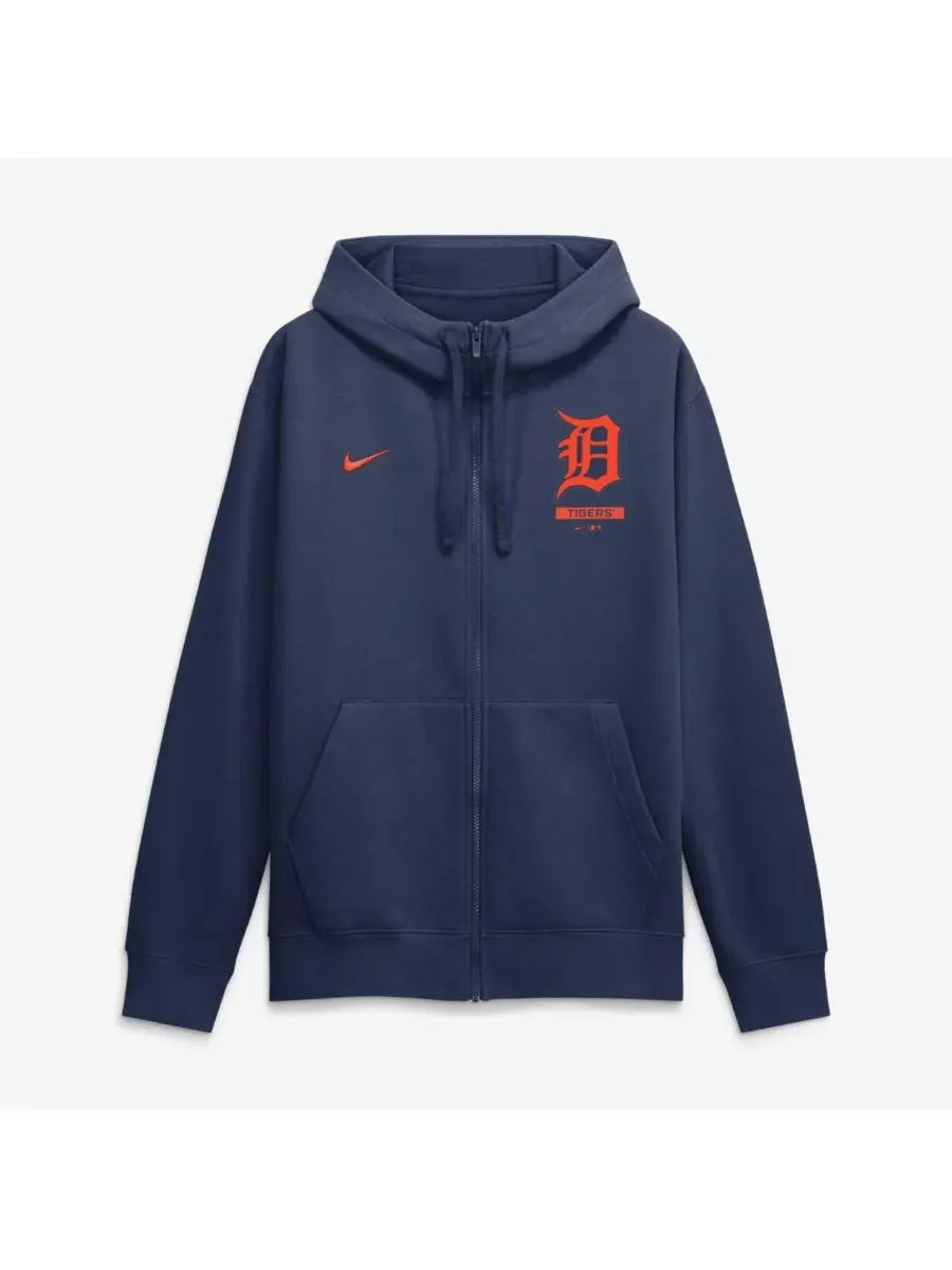 Мужская темно-синяя толстовка на молнии с логотипом Detroit Tigers Primetime Lockup Nike — изображение 4 из 5, темно-синий