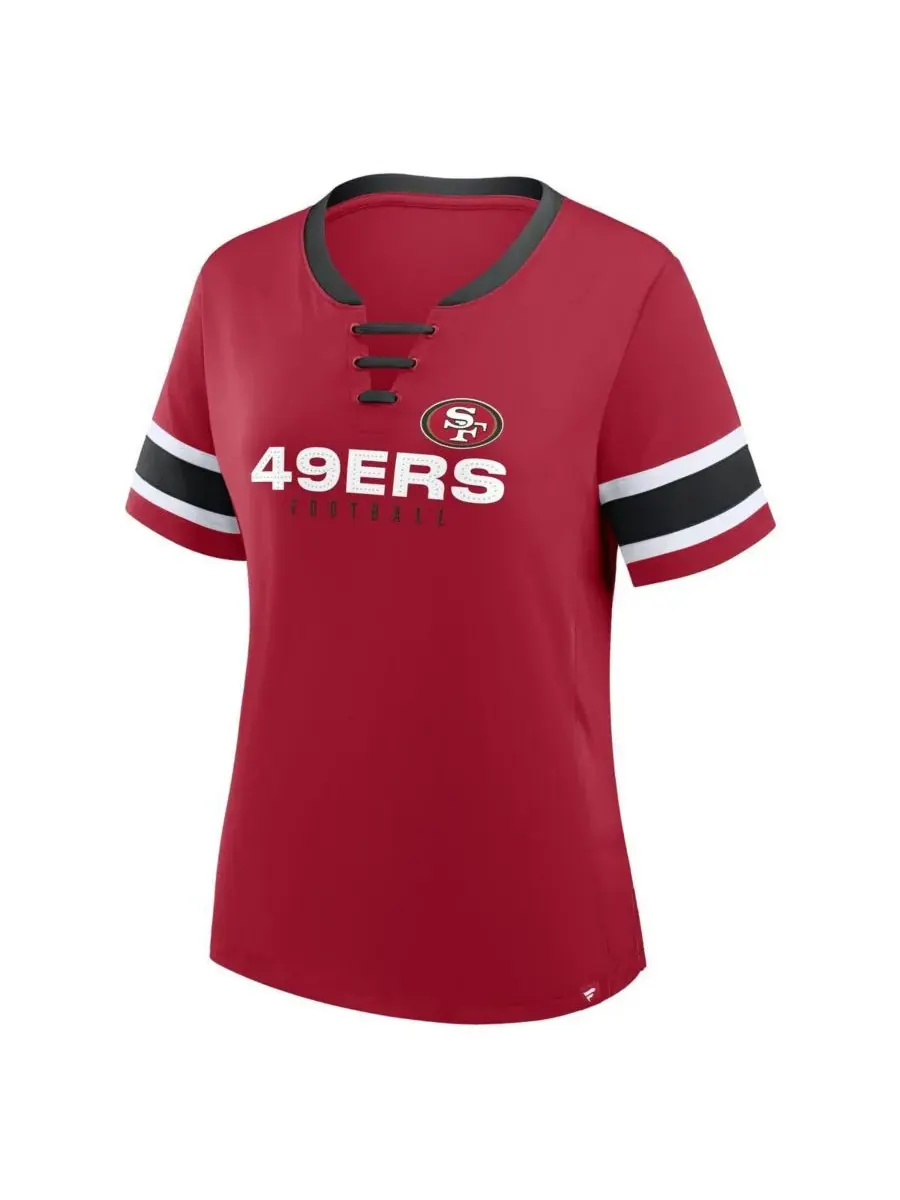 Fanatics Женская алая футболка San Francisco 49ers Redzone Draw Play Athena на шнуровке — изображение 2 из 3, алый