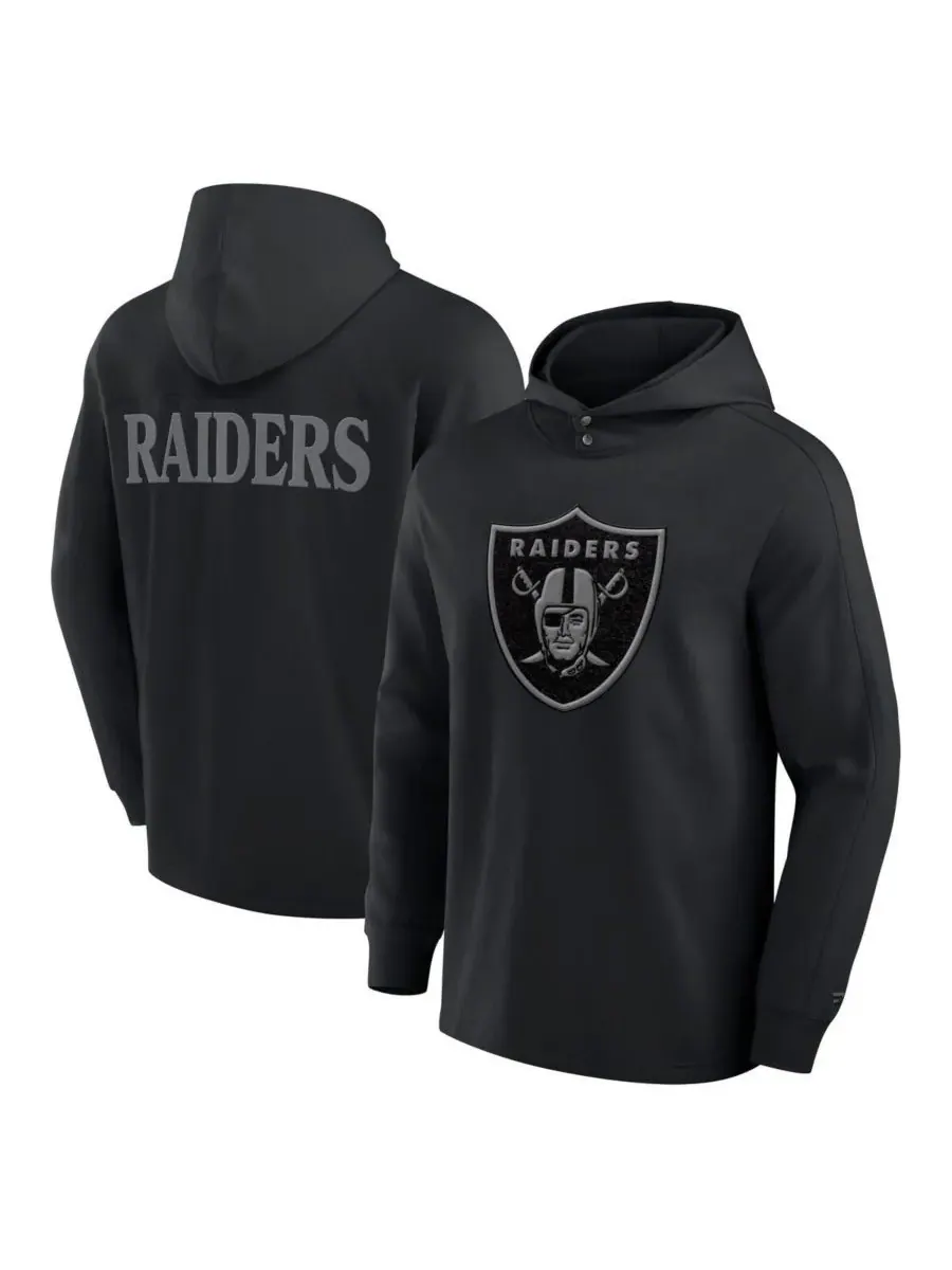 Fanatics Мужская черная толстовка с длинными рукавами Las Vegas Raiders Elements Blaze Tri-Blend