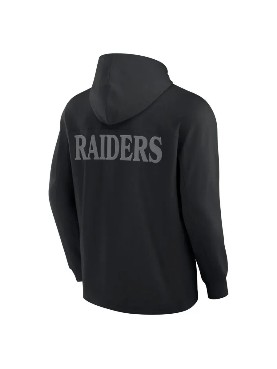 Fanatics Мужская черная толстовка с длинными рукавами Las Vegas Raiders Elements Blaze Tri-Blend — изображение 2 из 3, черный